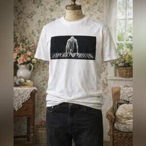 Rare Vintage 1990s Emporio Armani “Norman Watson” Picture, Graphic White T-Shirt